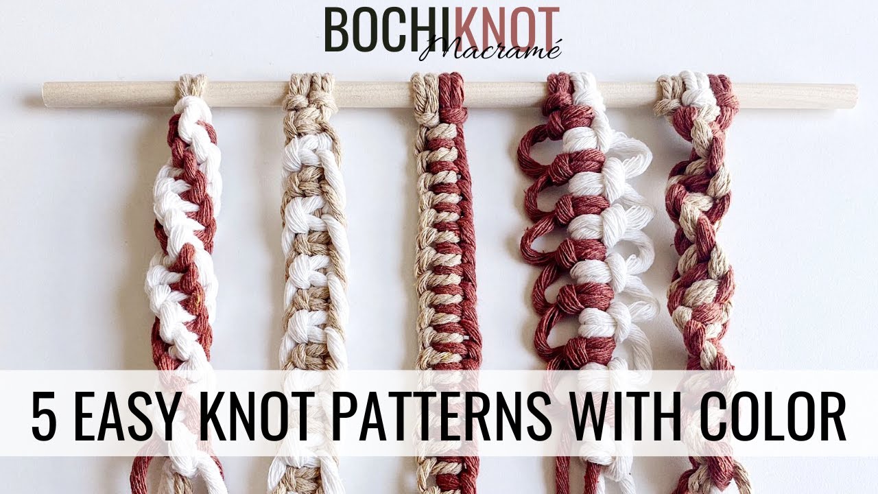 5 Stunning Knot Patterns with a Pop of Color - Easy Knot Tutorial for Plant Hangers