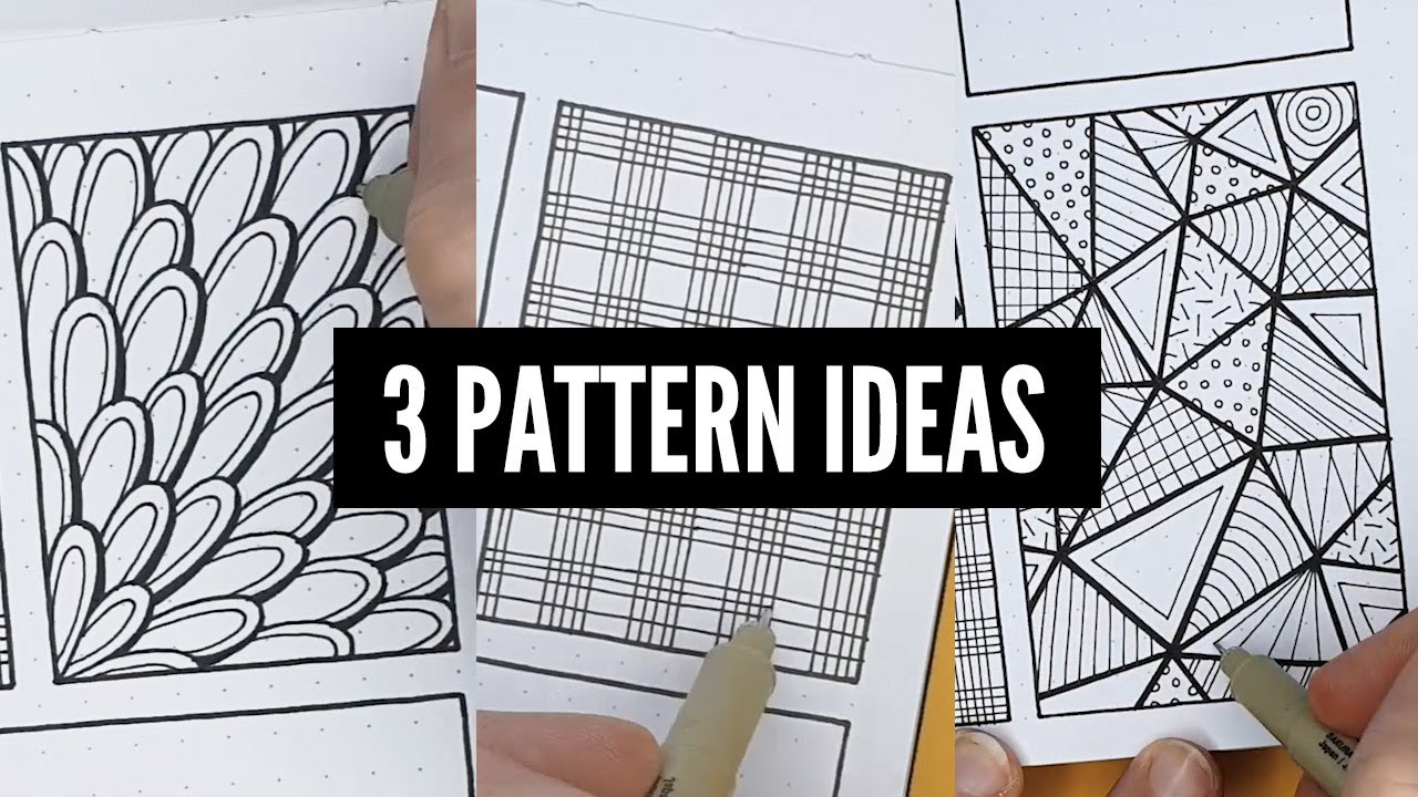 3 Easy Zen Doodle Pattern Ideas | Drawing Inspiration Compilation