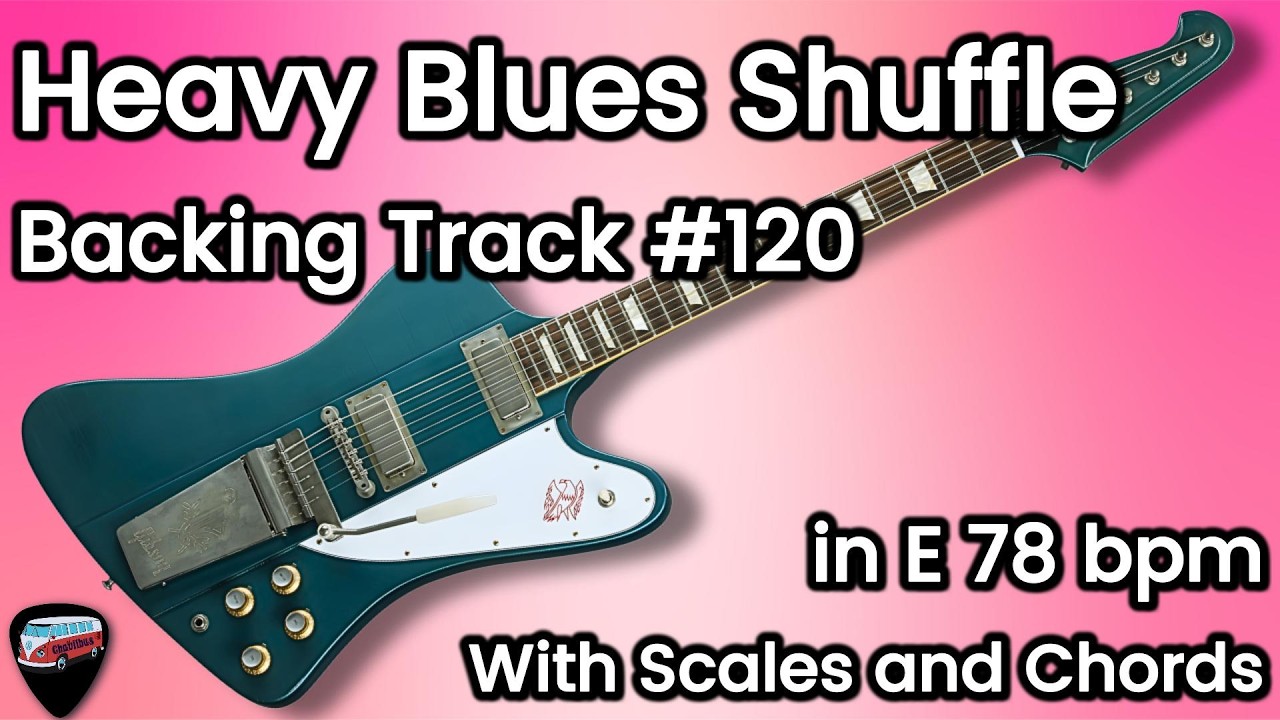 Heavy Blues Shuffle Backing Track # 120 in E 78 bpm