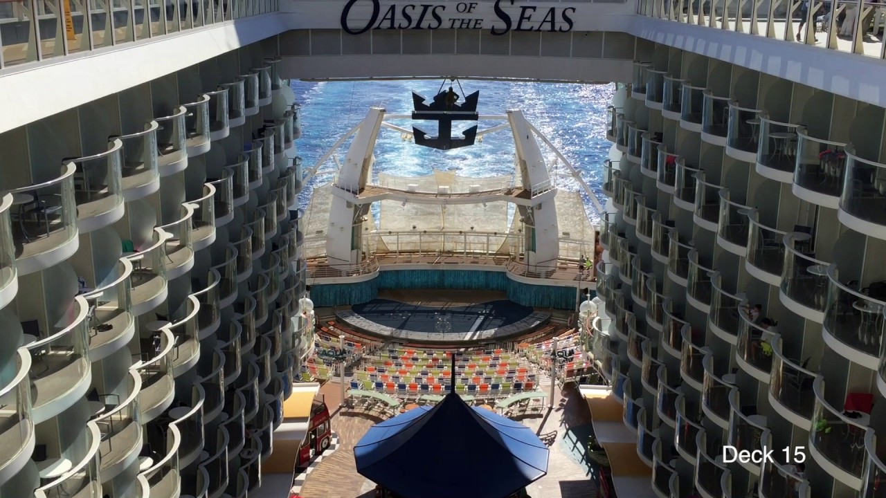 Экскурсия по круизному лайнеру OASIS of The Seas компании Royal Caribbean, февраль 2017 г., HD