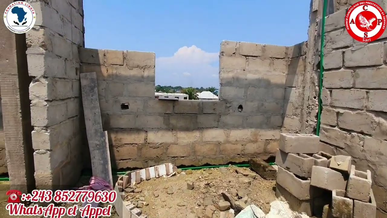 👉RDC/KINSHASA/RÉSIDENCE NOUVELLE CONSTRUCTION MISE EN VENTE AVEC UN CHANTIER PROJET DE R+2