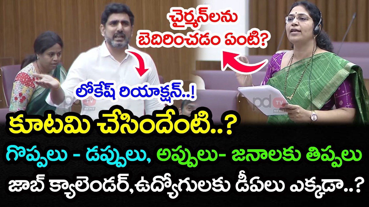 కూటమి చేసిందేంటి..? | Varudu Kalyani Straight Question To Nara Lokesh In Council | PDTV News