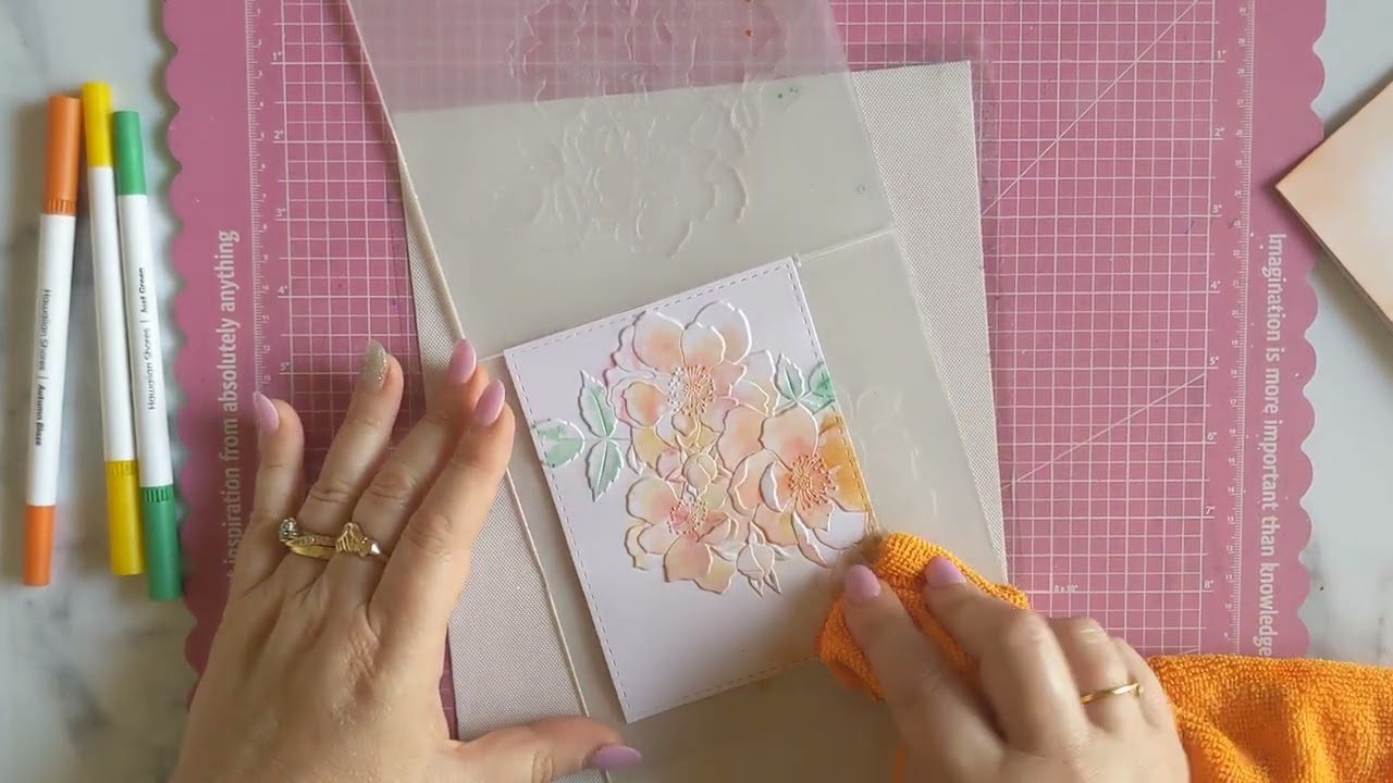 Watercolour markers and Embossing folders!