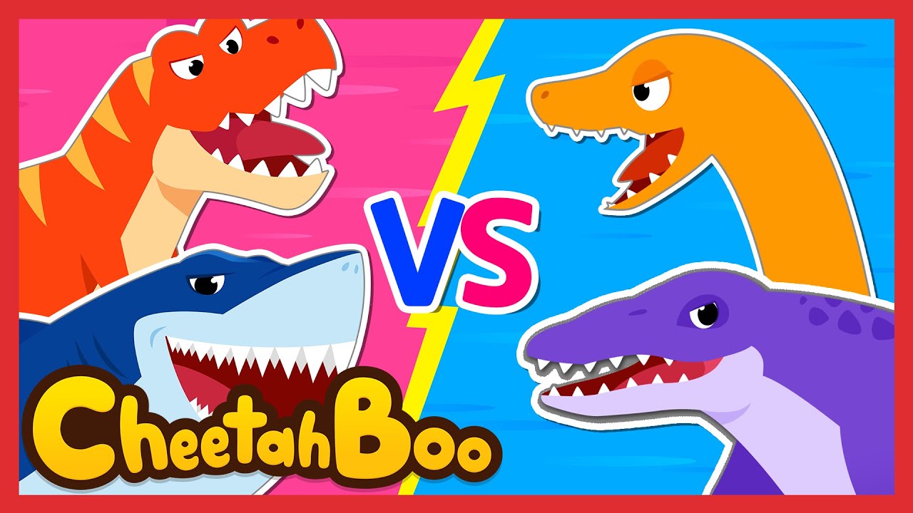 Pertarungan Laut Purba 🌊🦈 Megalodon vs Mosasaurus & Kawan-kawan! | Lagu Anak | #Cheetahboo