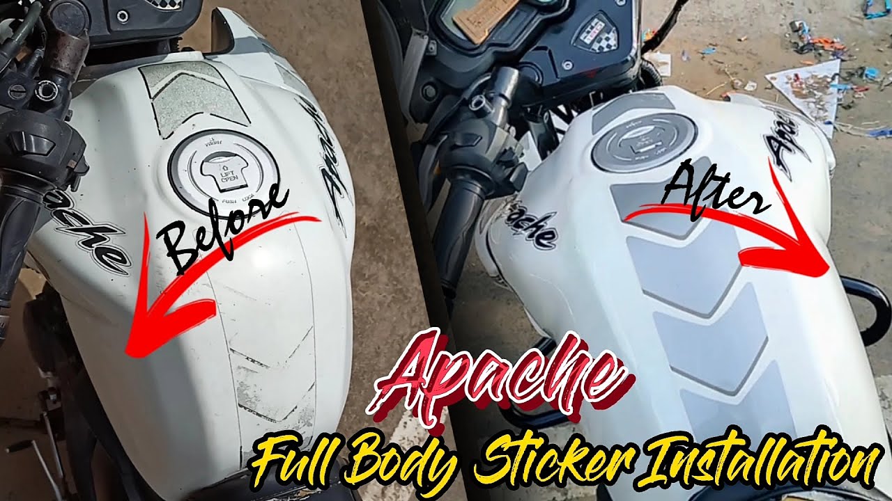 Apache RTR Sticker Installation 🔥| Puraka Radium's Lalsot | Modified Bikes #apachelovers #apacheboys