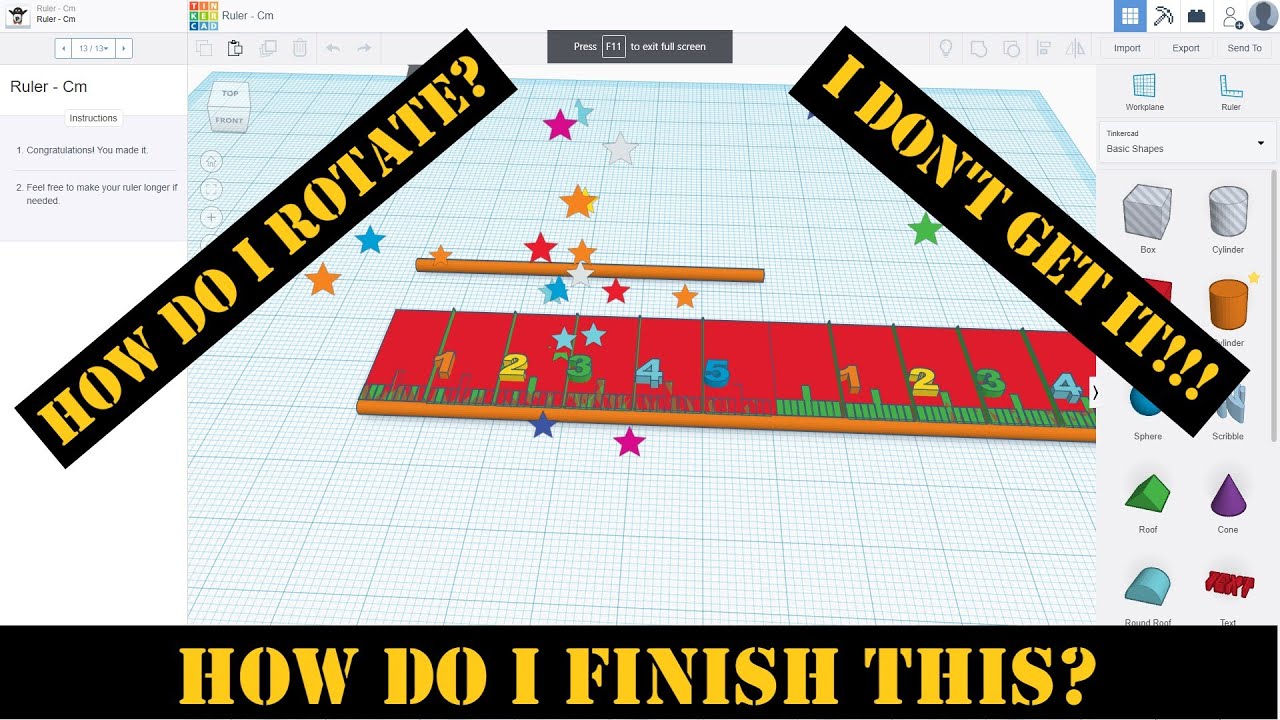 Ruler Tutorial in TinkerCAD 3D