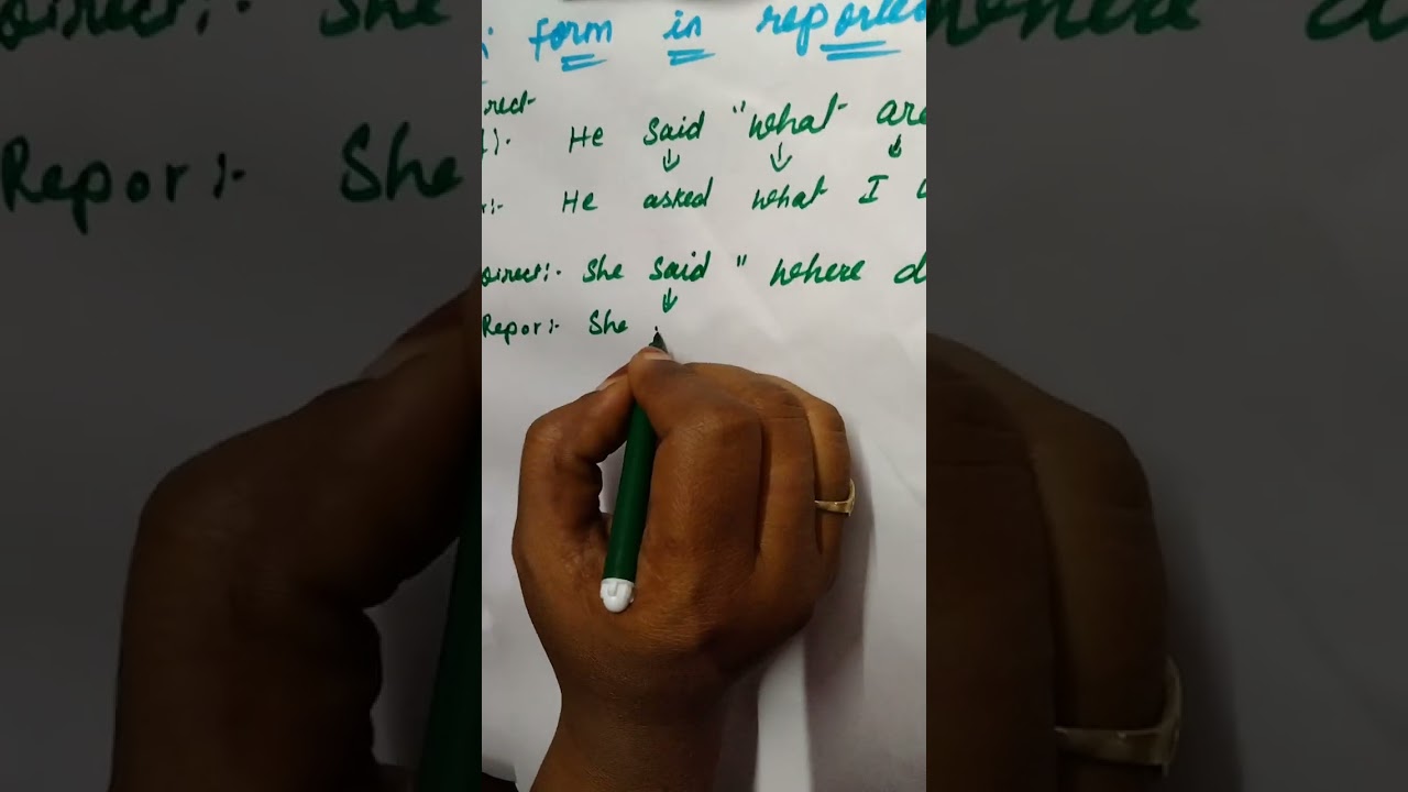 Rules of changing W H form in reported speech 3