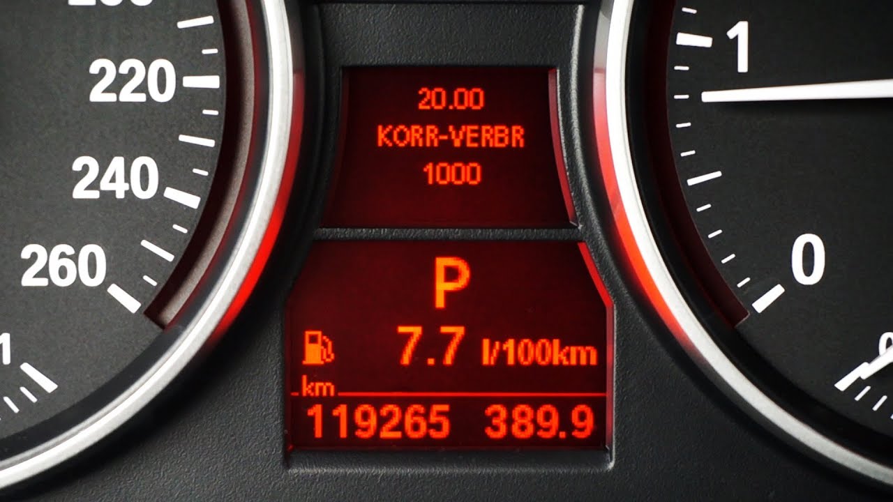 BMW fuel consumption readout correction in trip computer
