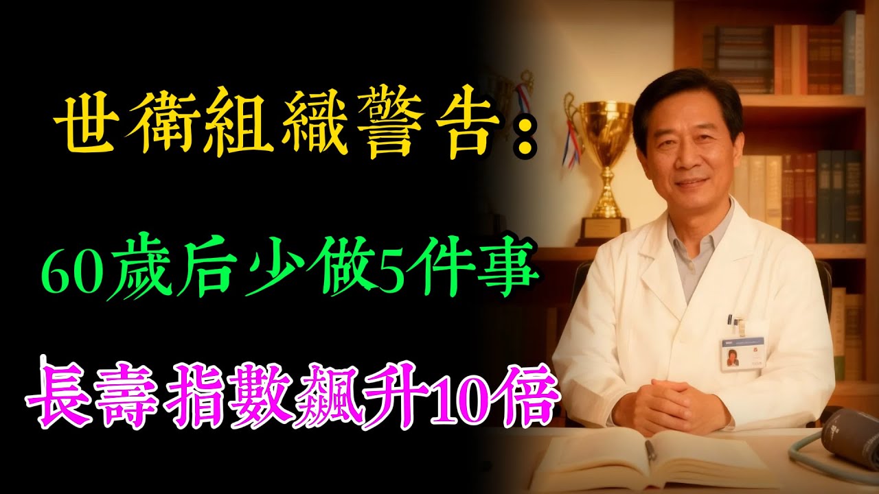 世卫组织惊人研究：60岁后避开这5件事，竟然能“多活15年”！警惕第3种“寿命杀手”，家家都有！#长寿#习惯#熬夜#久坐#情绪#饮食#生活方式#寿命杀手#适度运动#规律作息#慢性病预防#老年健康