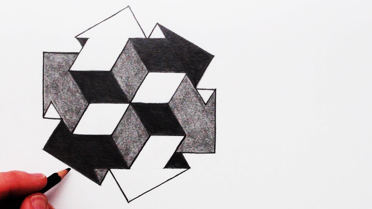 How to Draw 3D Arrows Optical Illusion: Narrated