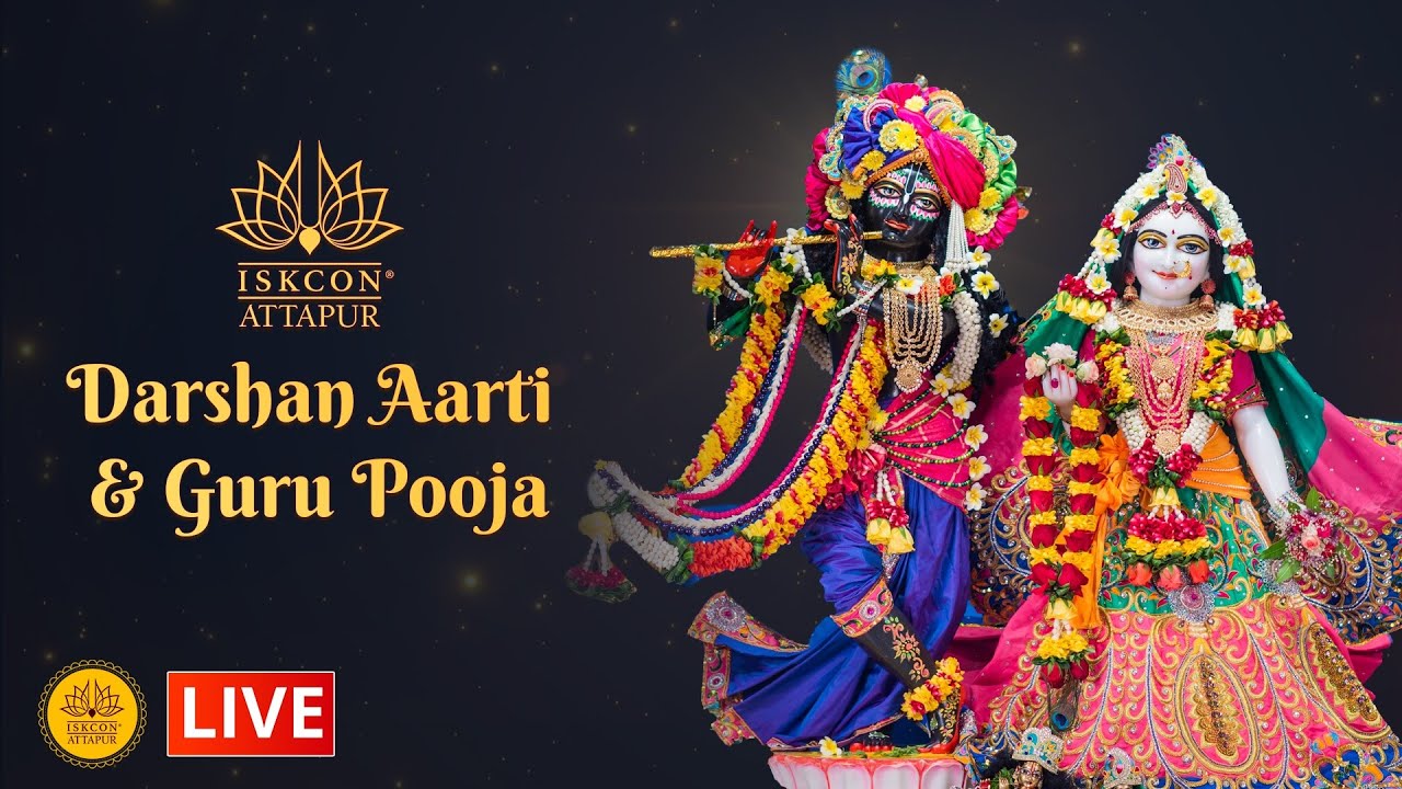 Live Darshan Aarti and Guru Pooja at ISKCON Attapur on 19th March 2026