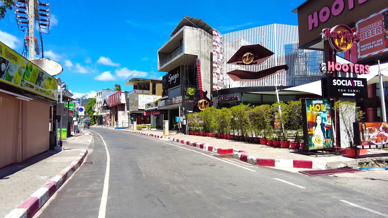 Virtual tour - Ride in Chaweng Beach Road Koh Samui 2021 - Road Nomad | Thailand 2021