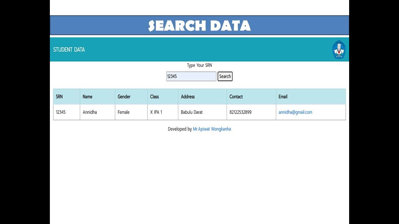 SEARCH DATA | APP SCRIPT