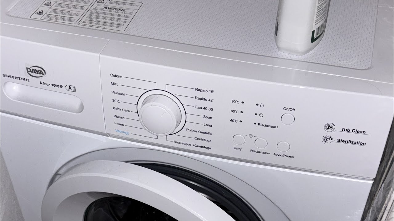 DAYA DSW61023M18: Misti 40° 1000 giri con extra risciacquo pt.2