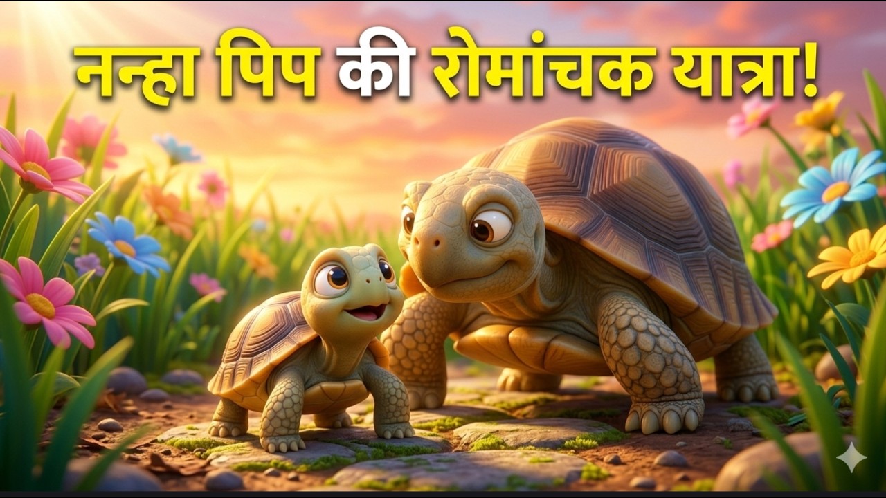 बगीचे का नन्हा खोजी: पिप और मम्मा कछुआ | Cute Turtle Story for Kids | Hindi Moral Story