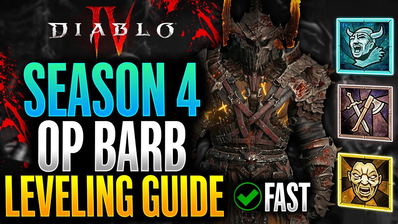 Diablo 4 - OP Double Swing Barbarian Leveling Build Guide (Level 1-50) | Season 4 (Best Barb Build)