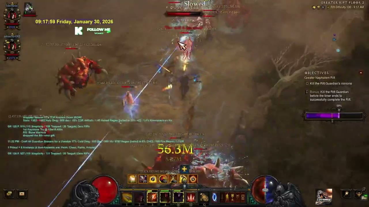 D3 30Jan2026 EU- Season 37 - (Part 1 of 2) Duo-DPS GoD DH GR 130 warmup, back to GR 128s