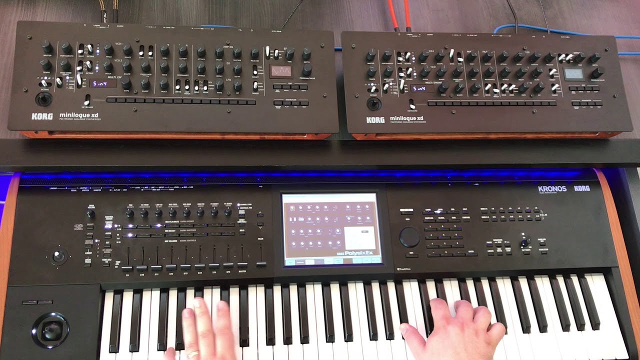 2 x KORG minilogue xd module - 8-voice polyphony in poly chain mode!