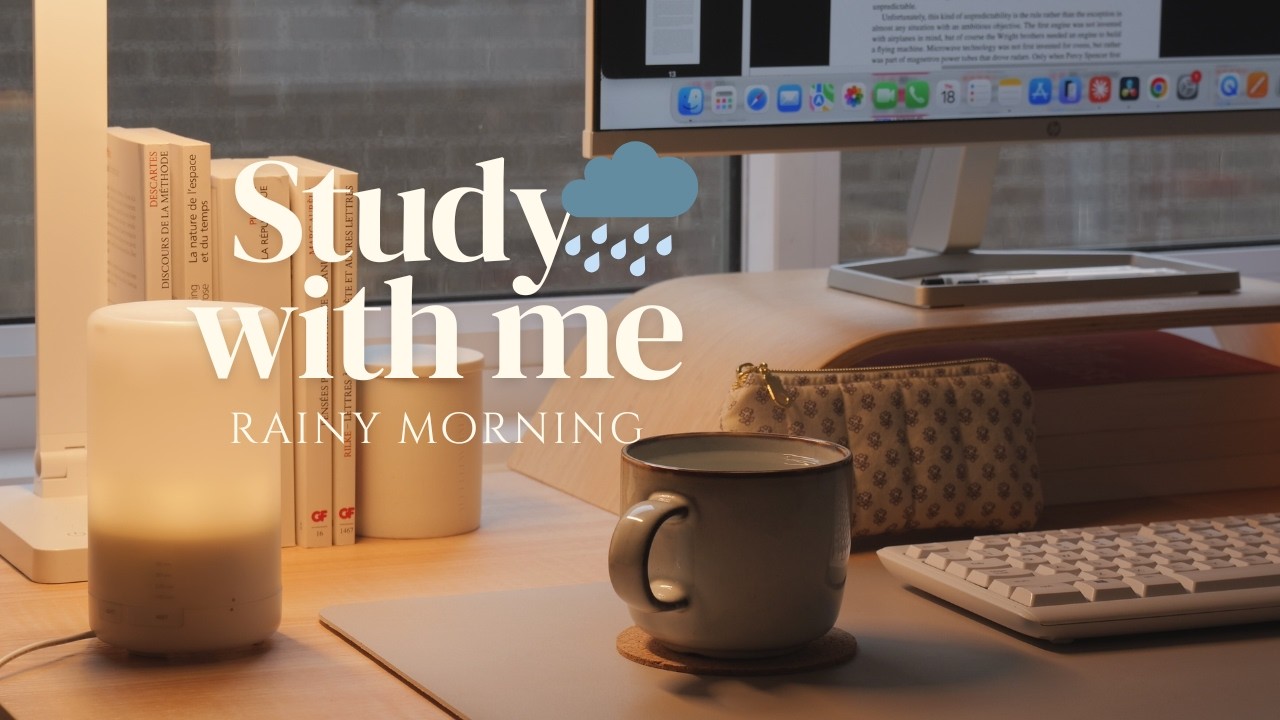 🌧️ 3-HOUR STUDY WITH ME on a RAINY DAY | Pomodoro 50/10 | Rain Sound, No Music