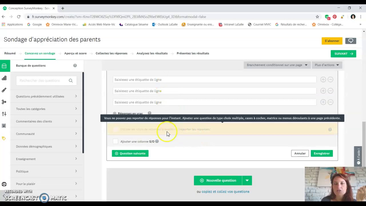 Utiliser Survey Monkey en SDG