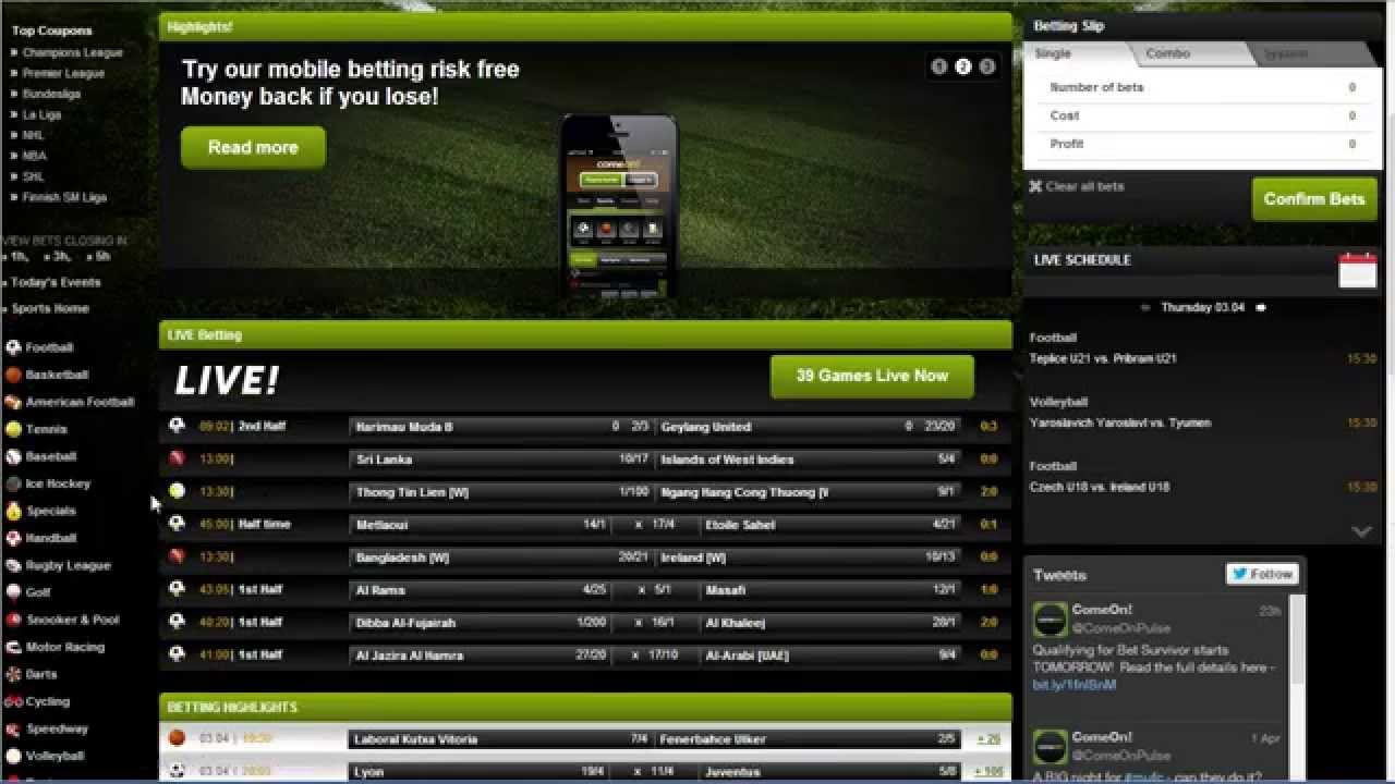 ComeOn! Sportsbook Review - £25 Free Bet - OGR