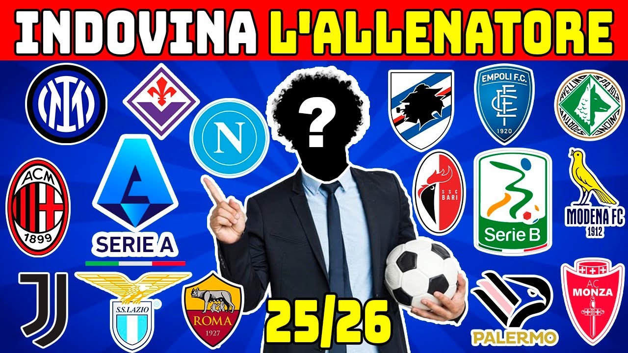 INDOVINA GLI ALLENATORI DI TUTTE LE SQUADRE DELLA SERIE A E DELLA Serie B STAGIONE 25/26 Calcio Quiz