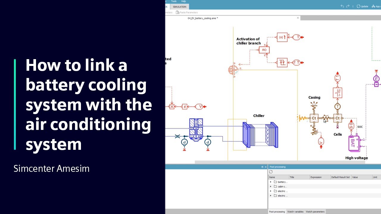 HOW TO Link a battery cooling system with the air conditioning system in Simcenter Amesim | Tutorial
