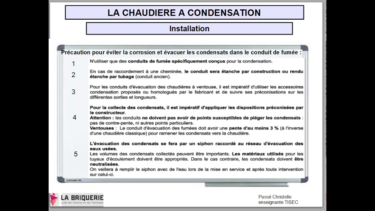 7 les chaudière à condensation  installation