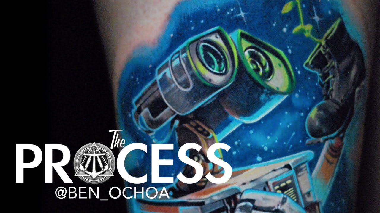 The Process - Ben Ochoa time lapse of Wall-E tattoo