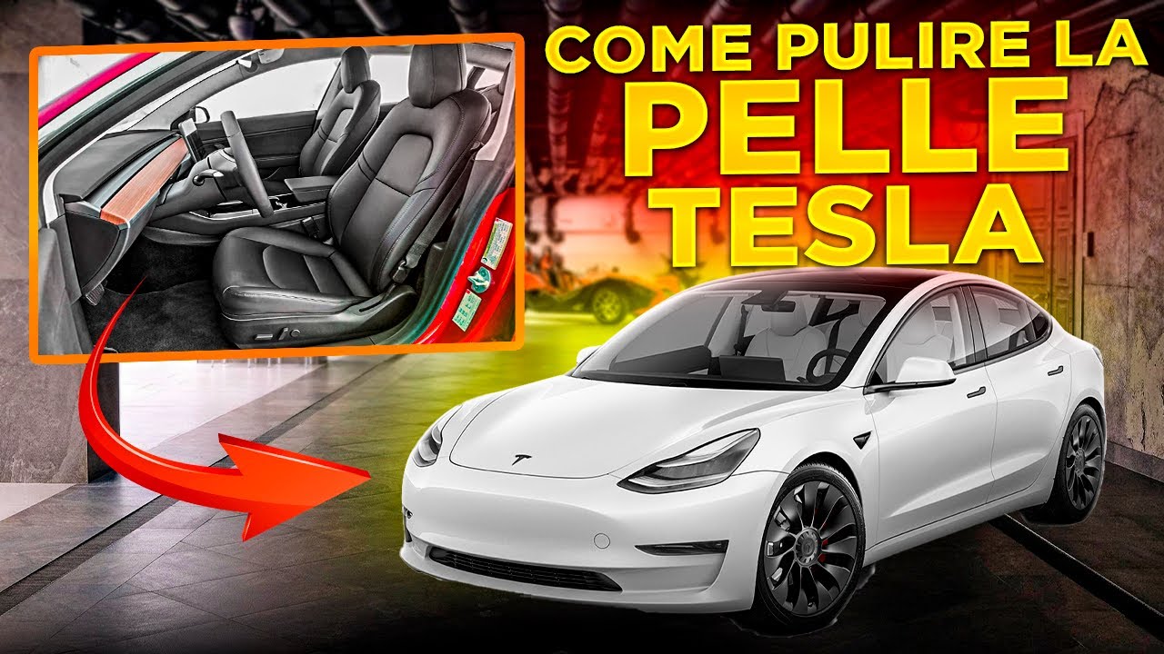 PULIAMO INSIEME I SEDILI IN PELLE DELLA TESLA MODEL 3   HOW TO CLEAN TESLA LEATHER SEATS