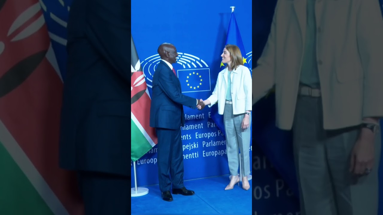 President Ruto meeting with Roberta Metsola, President of the EU Parliament, at the EU parliament
