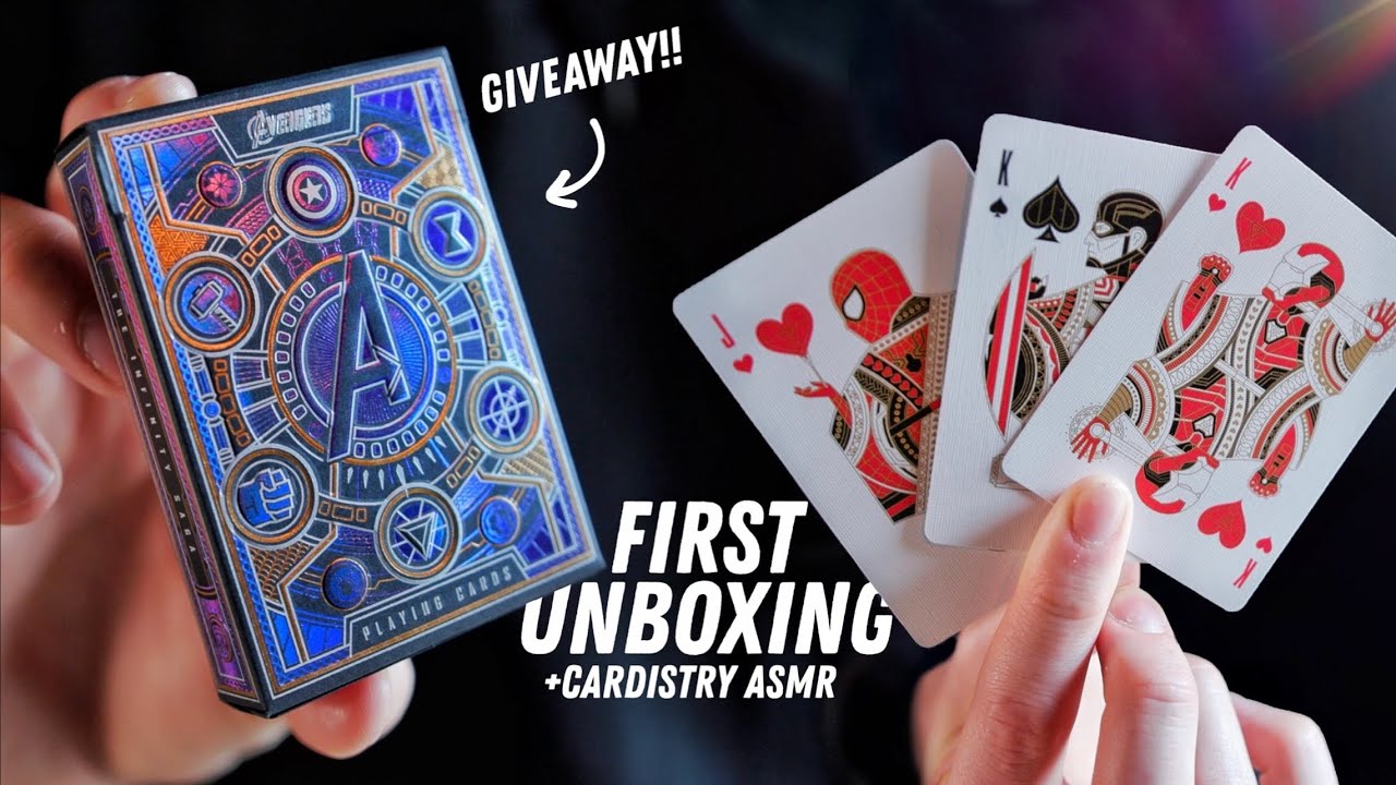 UNBOXING the *NEW* AVENGERS Playing Cards + Cardistry ASMR and GIVEAWAY!!