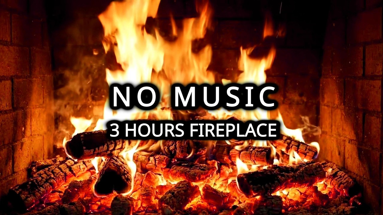 Cozy Fireplace [3 HOURS]. Fireplace with Crackling Fire Sounds. Fireplace Ambience