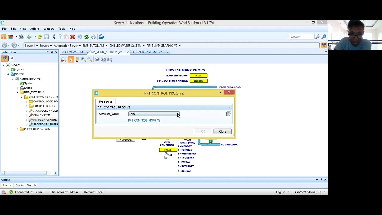 Chilled Water System - (Air Cooled Chillers) Primary Pumps Simulation Part 2.
