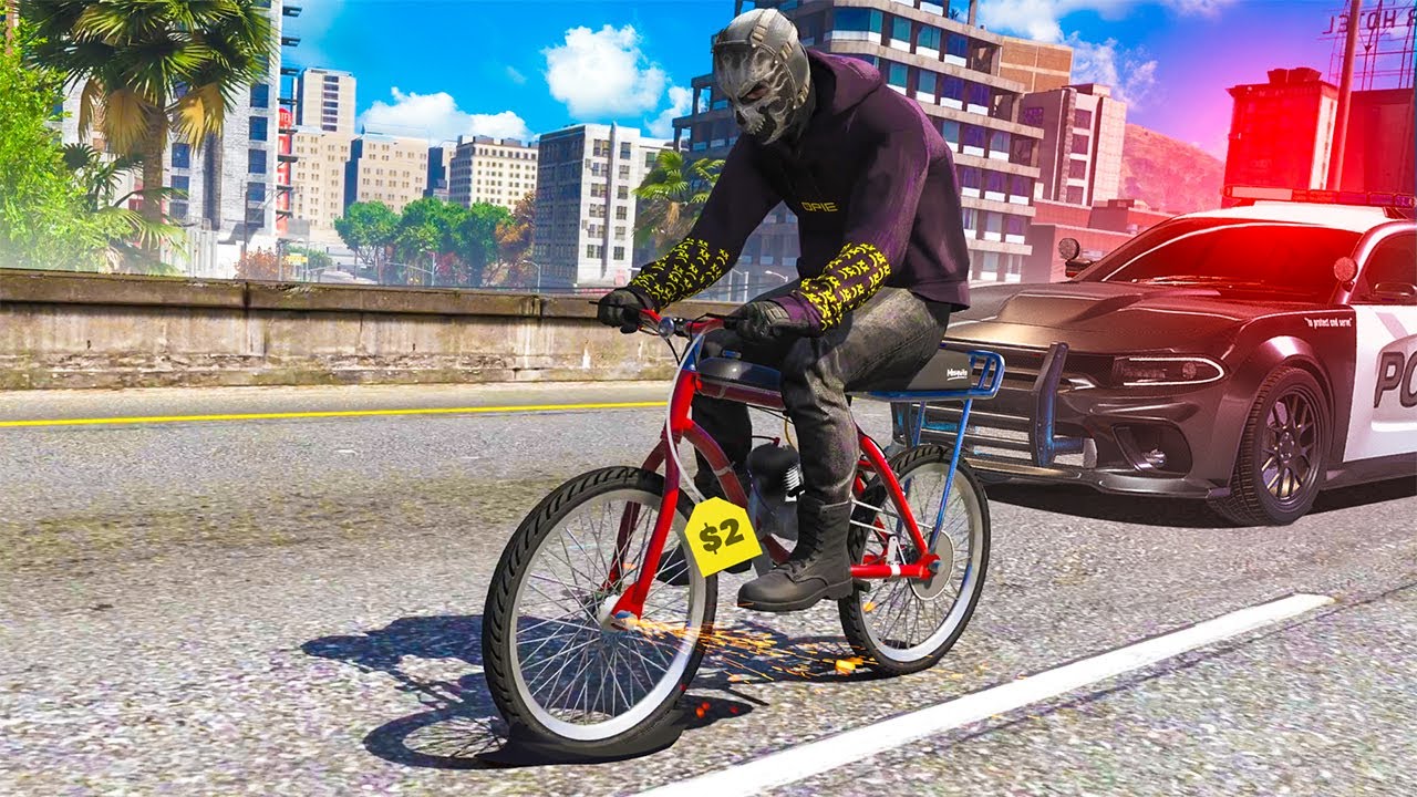 Slowest Bike Escaping Cops in GTA 5 RP