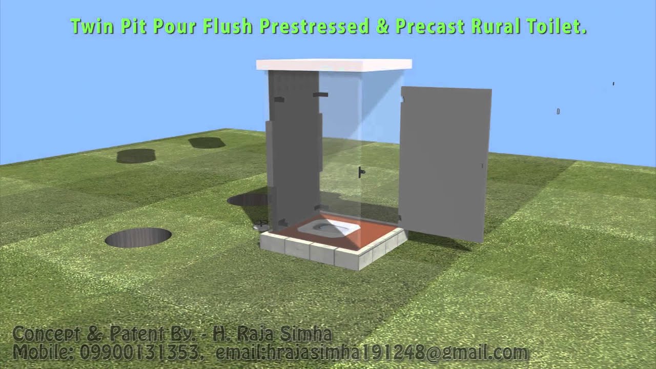 Twin Pit pour flush Prestressed and Precast toilet