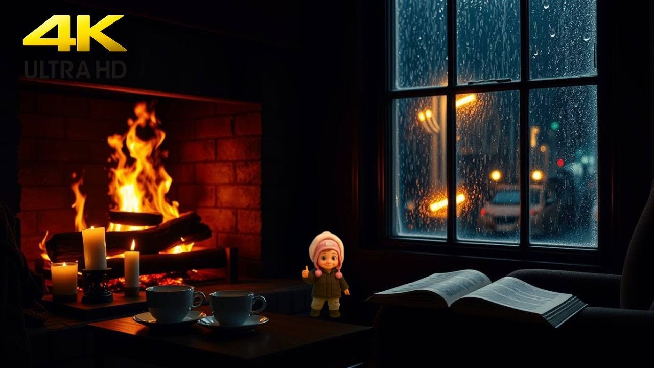 4K 🌧️🔥 Rain & Fireplace Ambience – Relaxing Music for Sleep, Study, Meditation & Inner Peace SIANNA