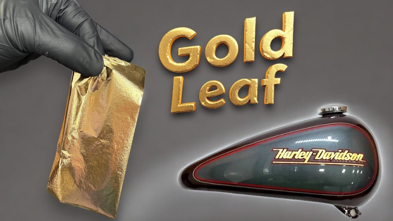 Gold Leaf Pinstripes using LiME LiNE on a Harley Davidson Motorcycle