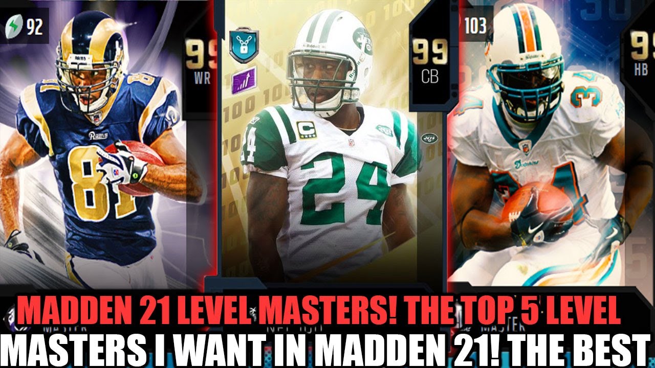 MADDEN 21 MUT LEVEL MASTER! MY TOP 5 MUT LEVEL MASTER PLAYERS! THE BEST MASTER FOR M21!  | MADDEN 21