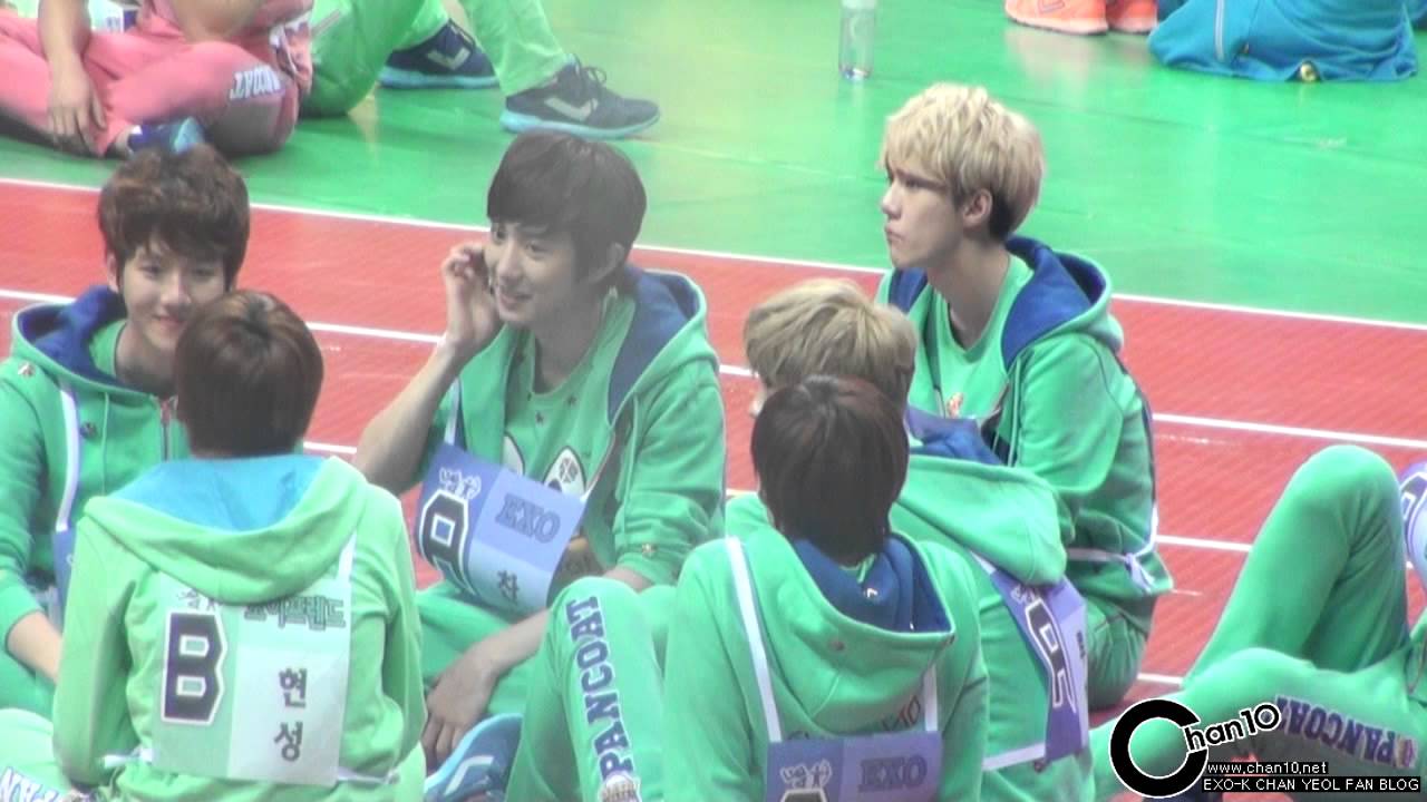 130128 EXO 아이돌스타 육상 양궁 선수권대회 깨알 찬열이 cam