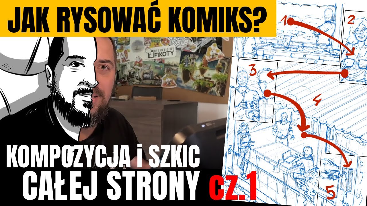 Rozmieszczanie KADRÓW, kompozycja i SZKIC pełnej planszy KOMIKSU - cz.1. Jak narysować swój KOMIKS?