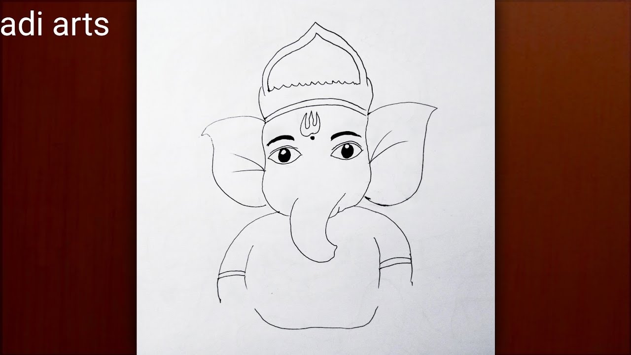 How to draw Lord ganesha step by step for beginners | adi arts 
