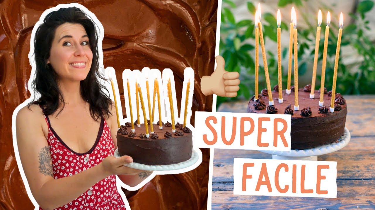 Comment préparer un GÂTEAU D'ANNIVERSAIRE SIMPLE ? 🎂 (sans oeufs, sans lait, sans beurre) #vegan
