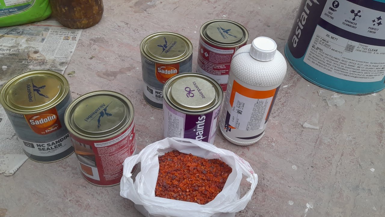 Sanding sealer NC Laquer// wood stainTouch wood glossy detail //sanding sealer mixing