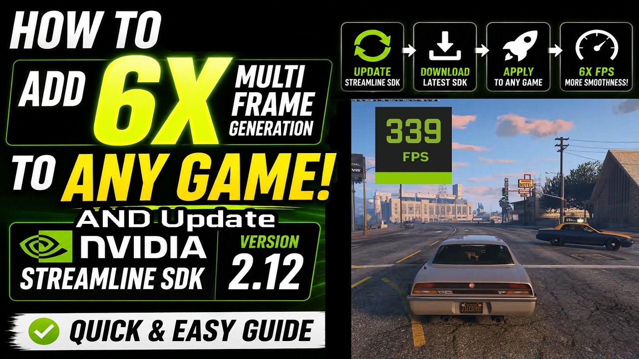 How to Add 6X Multi Frame Gen to ANY Game and Update NVIDIA Streamline SDK to 2.12 - Easy Tutorial