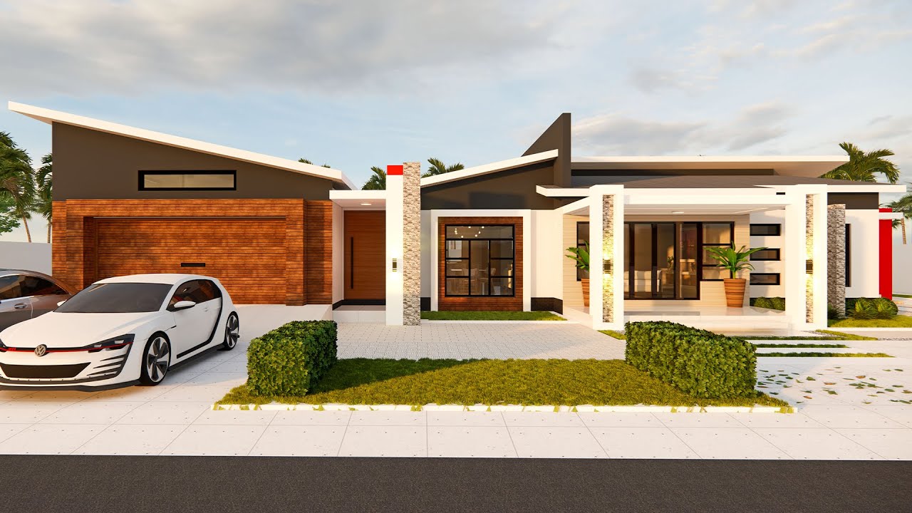 Simple House design idea with butterfly roof | 3 Bedroom design beautiful house design | 27m x 20m