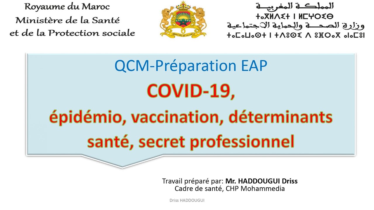 COVID-19, Épidémiologie ...QCM préparation EAP