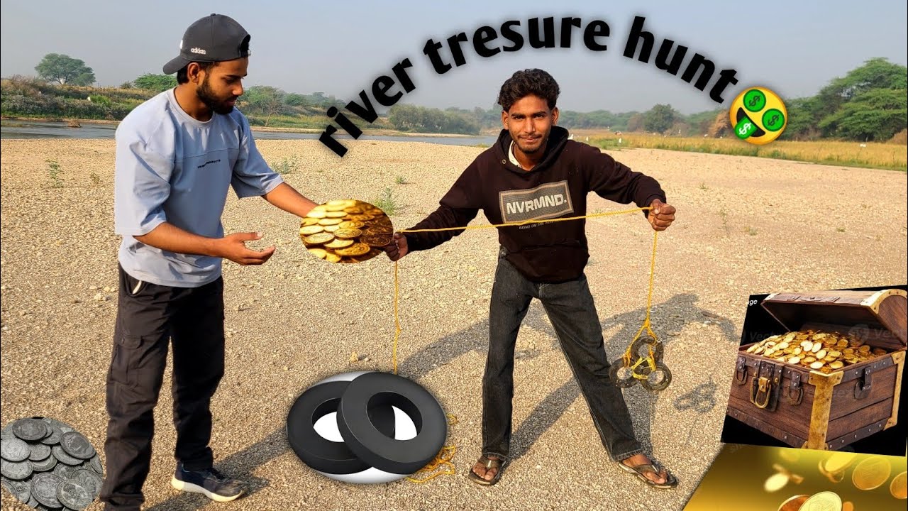 Treasure hunting with power full magnet🧲 in river? Chumbak se hme river me khajana mila 🧲🧲🧲🧲🧲🤑🤑🤑