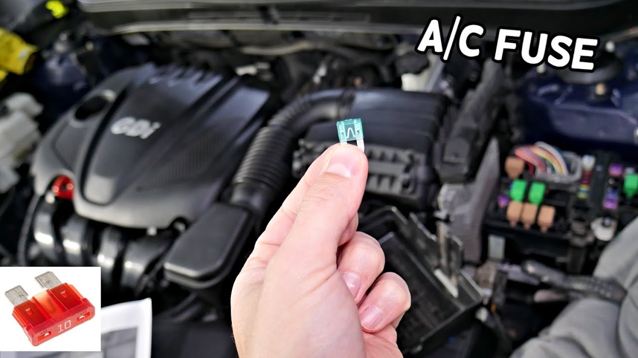 Расположение предохранителя компрессора кондиционера KIA OPTIMA, замена предохранителя кондиционера