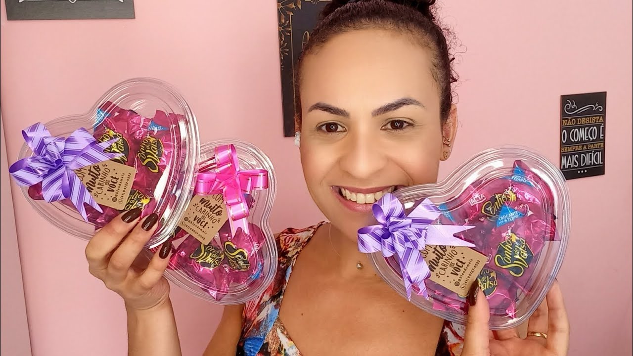 Bombons no coração de acetato | faça e venda muito